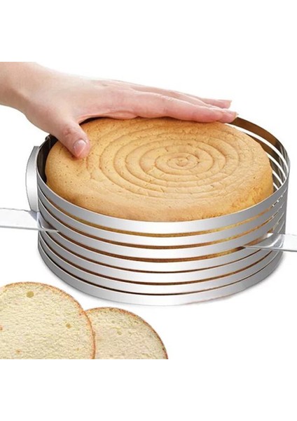 6-8 Inç Tarzı Paslanmaz Çelik Kek Kesici Dilimleme 6 Katmanlar Ayarlanabilir Yuvarlak Ekmek Kek Kesici Dilimleme Mus Halka Kalıp Pişirme Aracı Kek Standı (Yurt Dışından) fiyatları