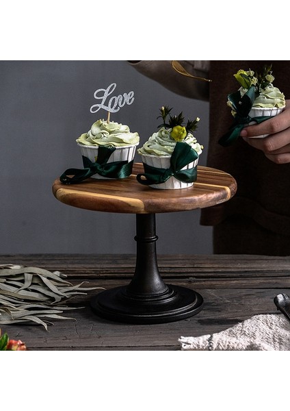 Siyah Stil Bmby-Kek Tabağı Standı Ahşap Tabak Yüksek Taban Tatlı Tabağı Parti Filme Sahne Tatlı Tabağı Düğün Tepsisi Dekorasyon Ekran (Yurt Dışından) fiyatları