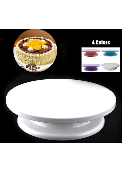 Spatula 8 Inç 32CM Tarzı 4 Renk 11 "döner Döner Plaka Dekorasyon Kek Döner Tabla Mutfak Teşhir Standı Kek Döner Plaka Dekor Standı Beyaz (Yurt Dışından)
