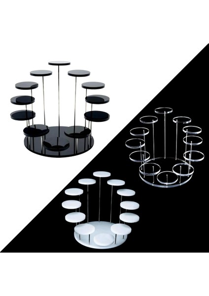 3 Mermi-Beyaz Stil Yuvarlak Cupcake Standı Akrilik Takı Için Ekran Standı Kek Tatlı Raf Parti Düğün Pastası Standı Bebek Duş Dekorasyon Tutucu (Yurt Dışından) indirimleri