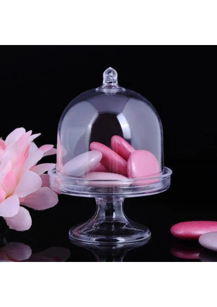 Beyaz Stil Plastik Mini Kek Standı Mini Kek Kubbe Cupcake Standı Kapaklı Kek Tabağı (Yurt Dışından) indirimleri