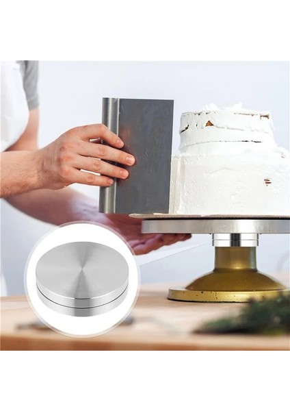 12 cm Tarzı 1 Adet Kek Pişirme Tepsisi Aks Döner Tabla Alüminyum Alaşımlı Döner Tepsi Standı Tabanı Alüminyum Rotor Rulman Kek Pişirme Döner Tablası (Yurt Dışından)