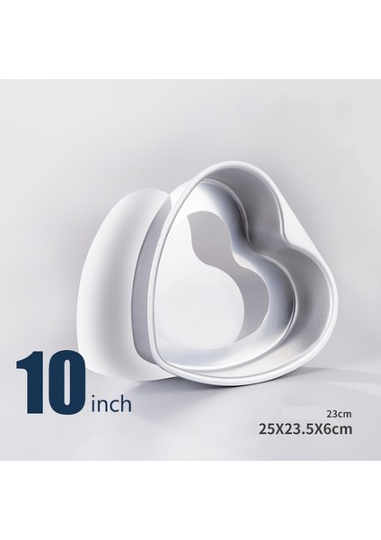 Kalp 10 Inç Stili Inç Kalp Kek Kalıbı Çıkarılabilir Alt Kek Tavaları Katmanlı Yuvarlak Cheesecake Tava Alüminyum Pişirme Aksesuarları (Yurt Dışından)