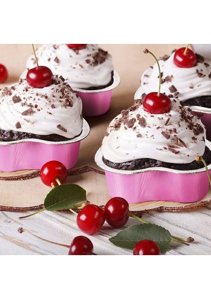 Kırmızı Stil Kalp Kek Standı, Sevgililer Günü Alüminyum Folyo Kek Tava Kalp Şeklinde Cupcake Kapaklı Fincan, Mini Cupcake Cup Flan Kapaklı Pişirme Bardakları (Yurt Dışından) fırsatları