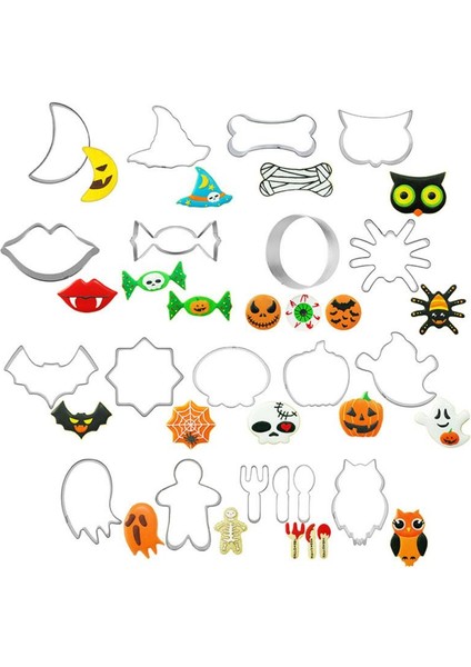 No.7 Tarzı Cadılar Bayramı Pastanesi Paslanmaz Çelik Çerez Kesici Bisküvi Çerez Pulları Bakeware Bisküvi Kalıbı Pişirme Bisküvi Kalıbı Pişirme Aracı (Yurt Dışından) modelleri