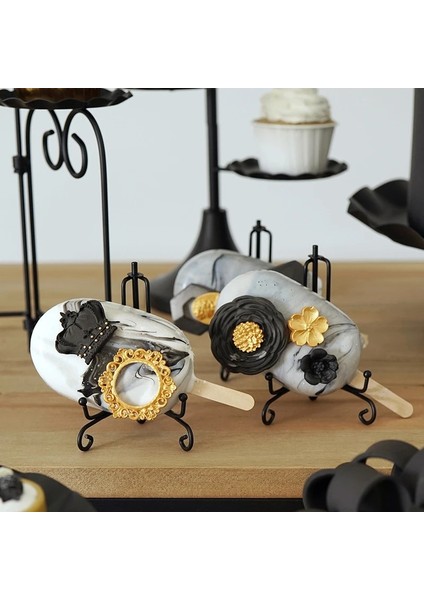 Kek Standı A Stili Sıcak Doğum Günü Partisi Düğün Dekor Siyah Kek Standı Kek Tepsisi Dalga Kenar Kek Araçları Ev Dekorasyonu Tatlı Masa Parti Malzemeleri (Yurt Dışından) indirimleri