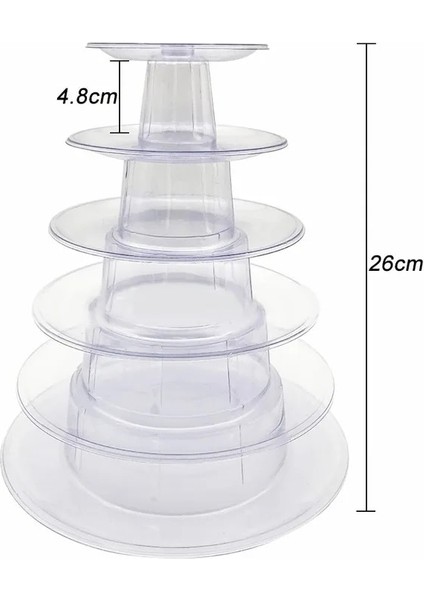 6 Katlı Stil Yuvarlak 4 6-Tiers Macaron Ekran Standı Cupcake Kulesi Raf Kek Standı Düğün Doğum Günü Pastası Dekorasyon Araçları Için Pvc Tepsi Bakeware (Yurt Dışından)