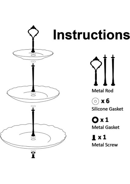 No.6 Tarzı 2 Katmanlı Donanım 3 Katmanlı Taç Metal Kek Tabağı Standı Uydurma Parti Tepsisi Kek Gıda Tatlı Rafı Tutucu Mutfak Ev Için Plaka Yok (Yurt Dışından) indirimleri