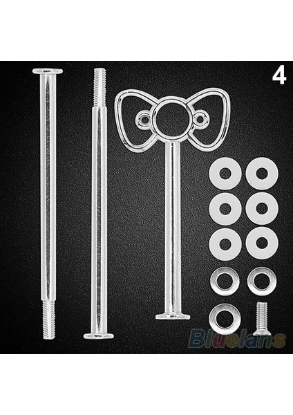 Gümüş Yay Stili 1 Takım Kek Plaka Standları Multistyle Katmanlı Plaka Kolu Montaj Donanım Çubuk Aracı Kek Plaka Standı Düğün Doğum Günü Pastası Standı (Yurt Dışından)