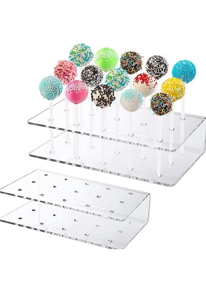Kek Lolipop Tutucu Ekran Standı 15 Delik Şeffaf Dayanıklı Akrilik Tutucu Düğün Parti Doğum Günü Bebek Duş Için Şekerlik (Yurt Dışından)
