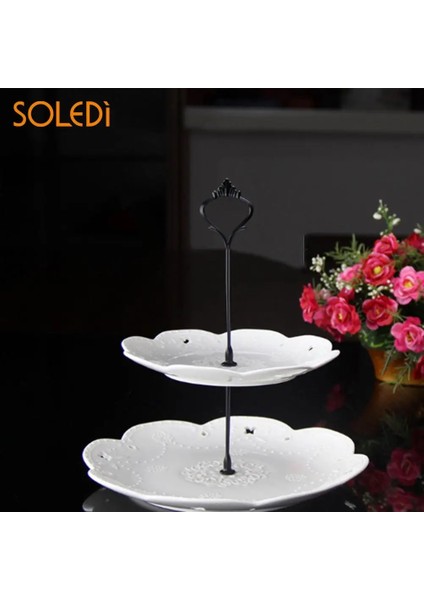 Iki Katmanlı Siyah Stil 2 Katmanlı Donanım 3 Katmanlı Taç Metal Kek Tabağı Standı Uydurma Parti Altın (Yurt Dışından) modelleri