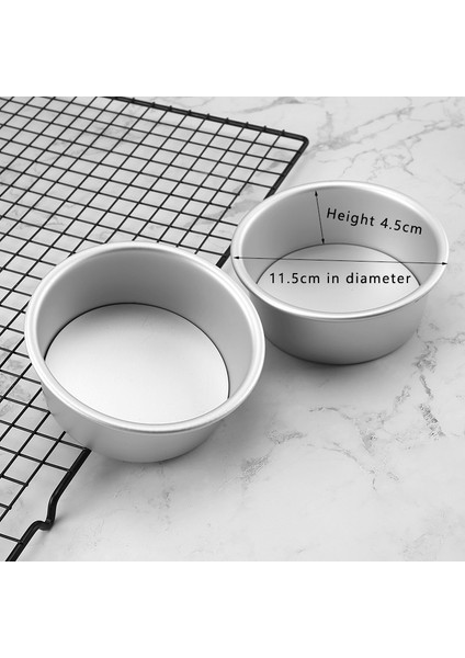 2 Adet 4 Inç Tarzı Tam Boy Yuvarlak Eloksallı Alüminyum Kek Kalıbı Seti Çıkarılabilir Taban Yapışmaz Cheesecake Pişirme Tavaları Düğün Doğum Günü Partisi Için Uygun (Yurt Dışından)