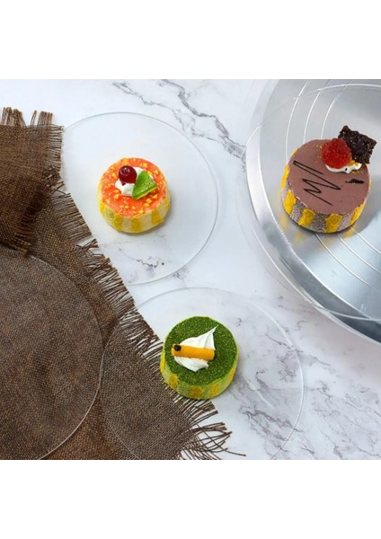 19CM Tarzı Kek Tabanı Kararlı Şeffaf Düğün Pastası Panoları Çevre Dostu Akrilik Panolar Yuvarlak Buttercream Kek Diskleri (Yurt Dışından) modelleri