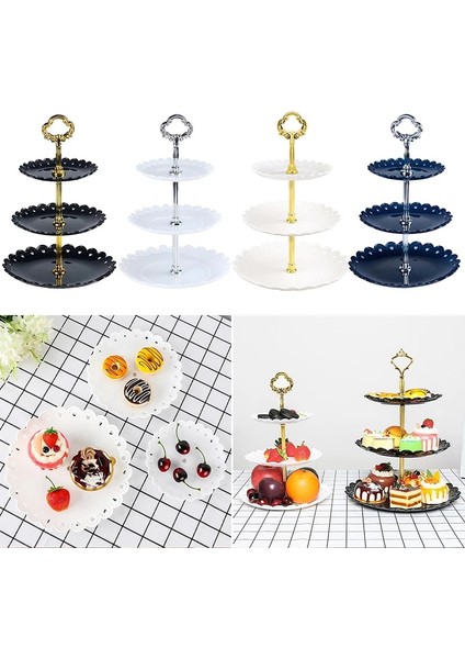 Şeffaf Stil Plastik 3 Katmanlı Kek Plaka ile Ikindi Çayı Düğün Tabağı Parti Sofra Bakeware Tepsi Vitrin Kek Dekorasyon Aracı (Yurt Dışından) fiyatları