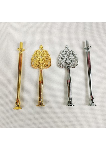 Altın Rengi Stili 2 Katlı Kek Standı Kolu Yeni Çiçek Şeklindeki Metal Altın Gümüş Ev Partisi Kek Standı (Yurt Dışından) modelleri