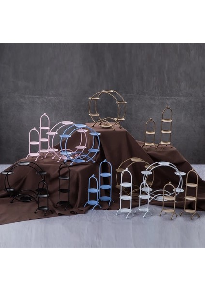 Mavi Iki Stil Düğün Cupcake Kek Dekorasyon Tabakları Macaron Cupcakes Için Ekran Dönme Dolap Tipi Kek Rafı Doğum Günü Partisi Için Şeker Tepsisi (Yurt Dışından)
