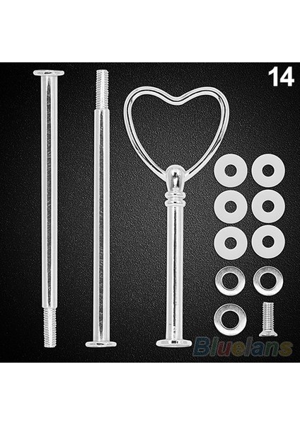 Gümüş Kalp Stili 1 Takım Çok Stil Pratik 2 Veya 3 Katmanlı Plaka Kolu Uydurma Donanım Çubuk Aracı Kek Tabağı Standı Bakeware Kek Tepsisi Standı (Yurt Dışından)