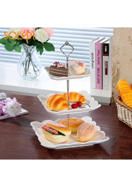 Üç Katman Siyah Stil 2 Katmanlı Donanım 3 Katmanlı Taç Metal Kek Tabağı Standı Uydurma Parti Altın (Yurt Dışından) indirimleri