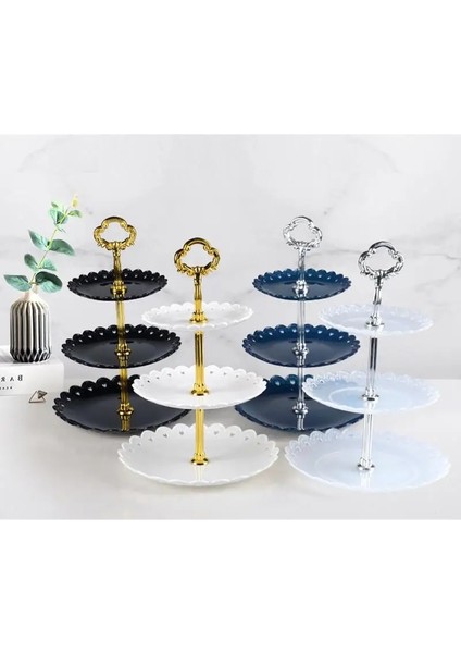 Beyaz Stil 3 Katmanlı Plastik Kek Standı Ikindi Çayı Kek Standı Düğün Pastası Tabakları Parti Sofra Kek Dükkanı Üç Katmanlı Kek Rafı (Yurt Dışından) indirimleri
