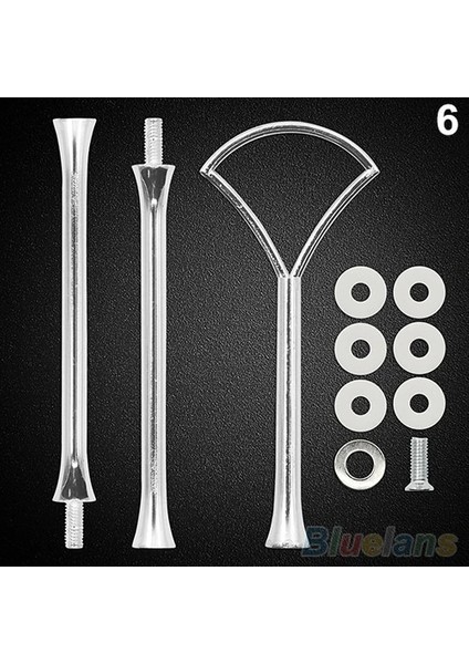 Gümüş Fan Şekli Stili 1 Takım Kek Plaka Standı Çok Stil 2 Veya 3 Katmanlı Plaka Kolu Uydurma Donanım Çubuk Düğün Doğum Günü Partisi Kek Aracı Standı (Yurt Dışından)