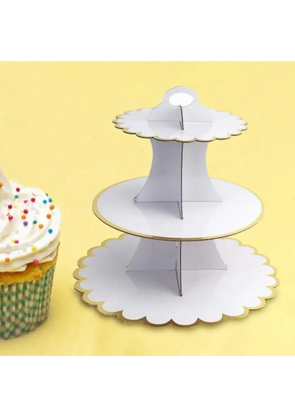 Yeşil Stil Keklik Standı Tek Kullanımlık 3 Katlı Yaldız Çiçek Kenarlı Kağıt Kek Standı Tabağı Birleştirin Tatlı Standı Tabağı Формы Для Выпечки (Yurt Dışından) modelleri
