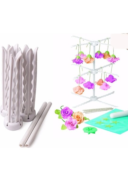 3 Katmanlı Çiçek Kurutma Rafı Standı Kek Dekorasyon Sugarcraft Fondan Ayrılabilir Yapıştır Çiçek Rafı Pratik Pişirme Araçları (Yurt Dışından)