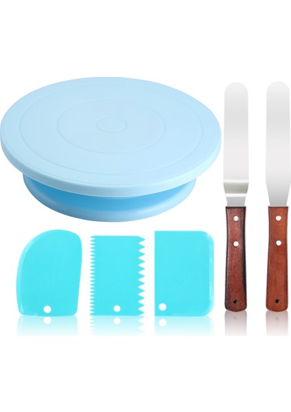 Kek Seti-1 Tarzı Dıy Kek Pikap Pişirme Silikon Kalıp Kek Tabağı Dönen Yuvarlak Kek Dekorasyon Araçları Döner Masa Pasta Malzemeleri Kek Standı (Yurt Dışından)