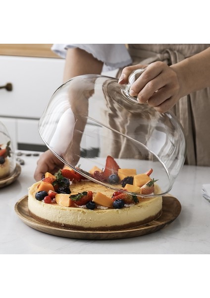 C Stili Iskandinav Tarzı Retro Ahşap Kek Tabağı Cam Kapak Tatlı Masa Ekran Standı Tepsisi Ev Mutfak Dekorasyonu Şenlikli Parti (Yurt Dışından) indirimleri