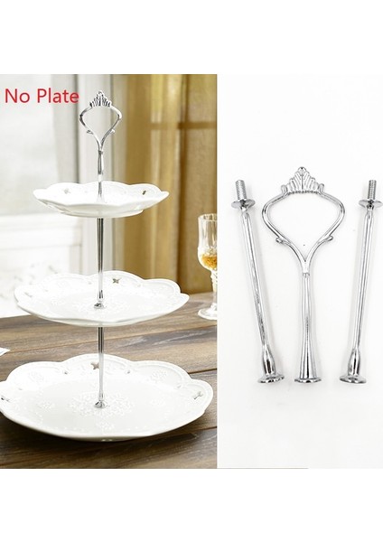Gümüş 3 Katmanlı Stil Katmanlı Cam Stand Ikindi Çayı Düğün Tabakları Parti Sofra Takımı Goldensilver Katmanlı Kek Tabağı Standı Cupcake Plakasız (Yurt Dışından) indirimleri