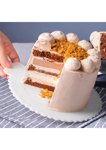 Turuncu Tarzı Kare Kek Daire Karton Plastik Kek Taban Plakası Saplı Mousse Kek Peynirli Kek Tepsisi Panosu Yeniden Kullanılabilir Kek Aracı (Yurt Dışından)