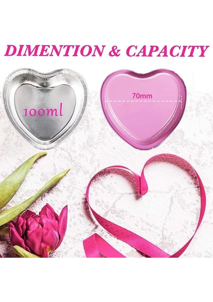 Kırmızı Stil Sevgililer Günü Alüminyum Folyo Kek Tava Kalp Şeklinde Cupcake Kapaklı Fincan, Mini Cupcake Cup Flan Kapaklı Pişirme Bardakları (Yurt Dışından) fırsatları