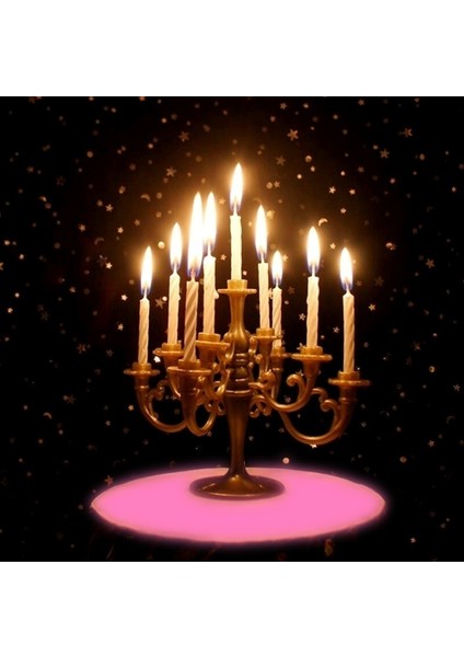 F Stili Yeni Mumlar ve Şamdan Braketi 1 Takım Kek Topper Doğum Günü Partisi Kek Mumluklar Toppers Dekorasyon Şamdan Üst (Yurt Dışından) modelleri