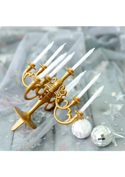 F Stili Yeni Mumlar ve Şamdan Braketi 1 Takım Kek Topper Doğum Günü Partisi Kek Mumluklar Toppers Dekorasyon Şamdan Üst (Yurt Dışından) fırsatları