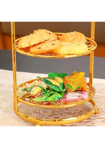 Iki Katmanlı Kare Stili Demir Kek Standı Dekor Servis Tepsisi Teşhir Plakası Lüks Teşhir Standı Etkinlik Partisi Pasta Meyve Pastası Için Kek Standı (Yurt Dışından)