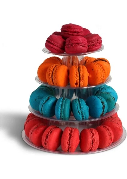 1 Adet Tarzı Transhome Macarons Ekran Kulesi 4 Katmanlı Cupcake Standı Gıda Teşhir Standı Kek Standı Düğün Dekorasyon Doğum Günü Partisi Favor (Yurt Dışından)
