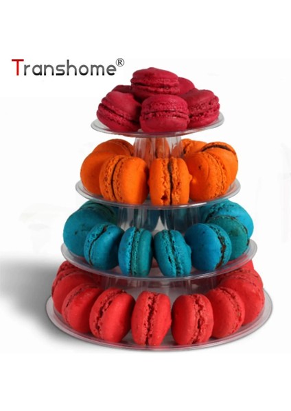 1 Adet Tarzı Transhome Macarons Ekran Kulesi 4 Katmanlı Cupcake Standı Gıda Teşhir Standı Kek Standı Düğün Dekorasyon Doğum Günü Partisi Favor (Yurt Dışından)
