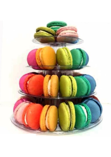 1 Adet Tarzı Transhome Macarons Ekran Kulesi 4 Katmanlı Cupcake Standı Gıda Teşhir Standı Kek Standı Düğün Dekorasyon Doğum Günü Partisi Favor (Yurt Dışından)