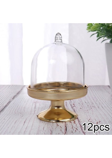 12 Adet Tarzı Katmanlı Cam Stand Ikindi Çayı Düğün Tabakları Parti Sofra Takımı Goldensilver Katmanlı Kek Tabağı Standı Cupcake Plakasız (Yurt Dışından)