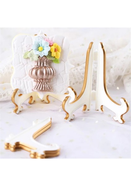 Beyaz Altın Tarzı Çerez Standı Katlanabilir Plastik Tatlı Standı Kurabiye Teşhir Standı Bisküvi Tutucu Parti Malzemeleri Masa Dekorasyon Kek Araçları (Yurt Dışından) fiyatları