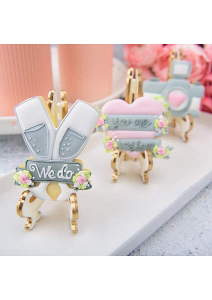 Beyaz Altın Tarzı Çerez Standı Katlanabilir Plastik Tatlı Standı Kurabiye Teşhir Standı Bisküvi Tutucu Parti Malzemeleri Masa Dekorasyon Kek Araçları (Yurt Dışından) modelleri