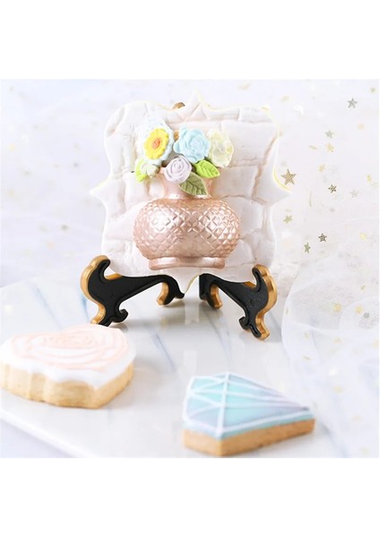 Beyaz Altın Tarzı Çerez Standı Katlanabilir Plastik Tatlı Standı Kurabiye Teşhir Standı Bisküvi Tutucu Parti Malzemeleri Masa Dekorasyon Kek Araçları (Yurt Dışından) fırsatları
