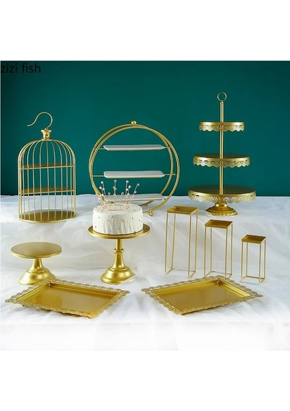 B Tarzı Metal Kek Standı Ekmek Tatlı Tabağı Ziyafet Düğün Tatlısı Teşhir Standı Dekoratif Raf Pasta Tepsisi Ikindi Çayı Aperatif Standı (Yurt Dışından)