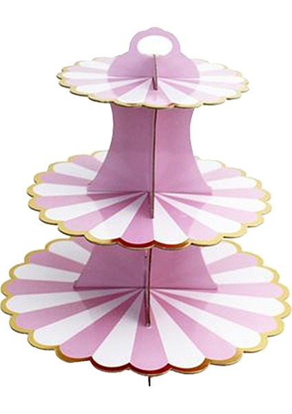 Gül Kırmızı Stili 3 Katmanlı Katlanabilir Karton Cupcake Standı Kek Gıda Teşhir Kule Tutucu Tepsisi (Yurt Dışından)
