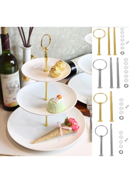 Gümüş 2 Katman Stili Katmanlı Kek Tabağı Standı Meyve Tabağı Standı Cupcakes Rafı Düğün Dekorasyon Partileri Doğum Günü Katmanları Kek Sapı (Yurt Dışından) fiyatları