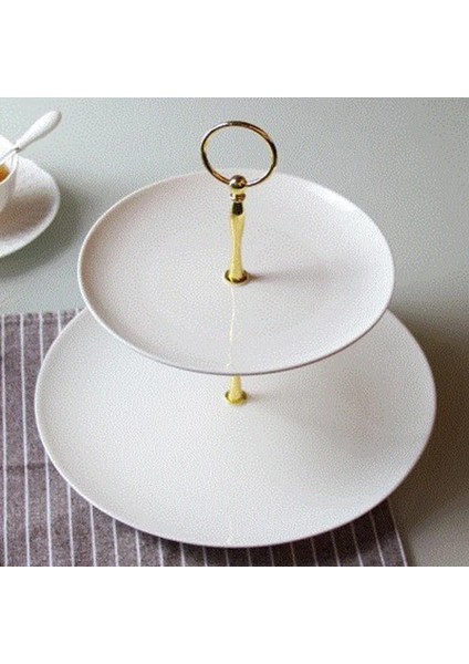 Gümüş 2 Katman Stili Katmanlı Kek Tabağı Standı Meyve Tabağı Standı Cupcakes Rafı Düğün Dekorasyon Partileri Doğum Günü Katmanları Kek Sapı (Yurt Dışından) modelleri