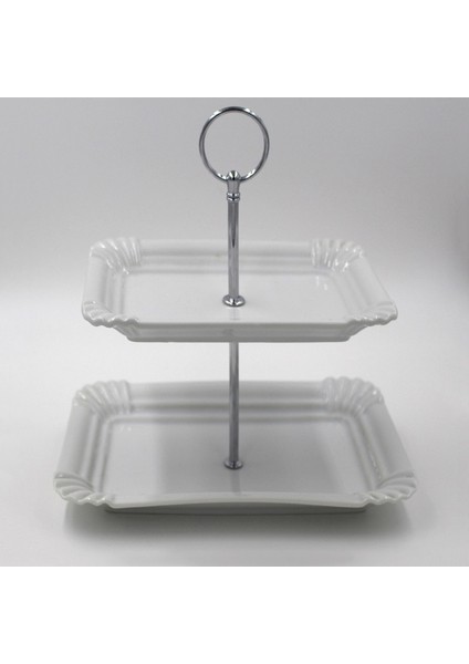 Gümüş 2 Katman Stili Katmanlı Kek Tabağı Standı Meyve Tabağı Standı Cupcakes Rafı Düğün Dekorasyon Partileri Doğum Günü Katmanları Kek Sapı (Yurt Dışından) indirimleri