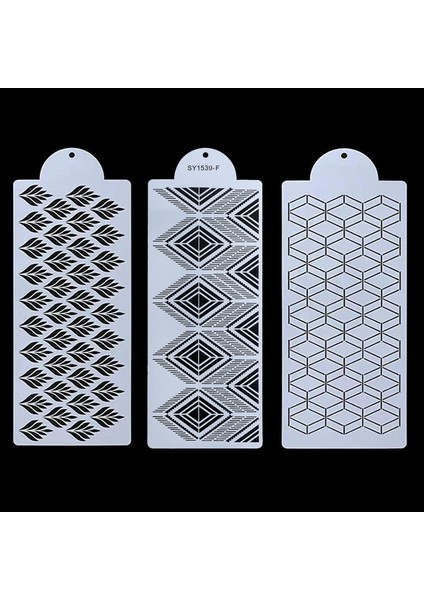 Set 5 Stili Plastik Şeker Elek Kalıbı Fondan Baskı Kalıbı Içi Boş Düğün Pastası Kenar Dekorasyon Şablonu Pişirme Araçları Kek Standı Kalıpları (Yurt Dışından)