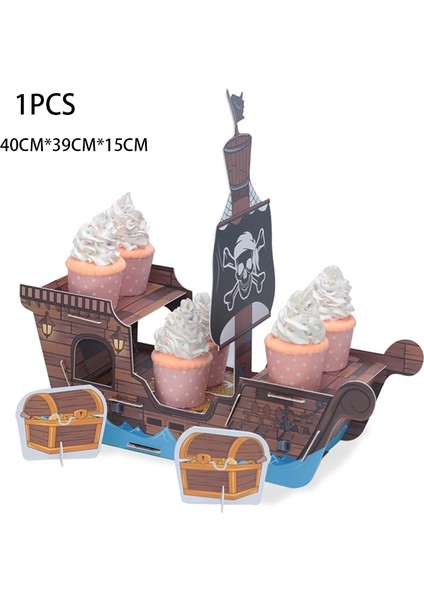 Korsan-1 Adet Tarzı Cupcake Standı Kek Standı Karton Cupcake Tutucu Çocuklar Doğum Günü Partisi Düğün Dekor Tatlı Masa Ekran Malzemeleri Centerpieces (Yurt Dışından)