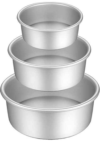 12-15-18CM 3'lü Set Stili Kek Tava Seti, Yuvarlak Kek Kalıbı Alüminyum Bakeware Kek Pişirme Partisi Için Çıkarılabilir Tabanlı Doğum Günü Noel Pastası Teneke (Yurt Dışından)