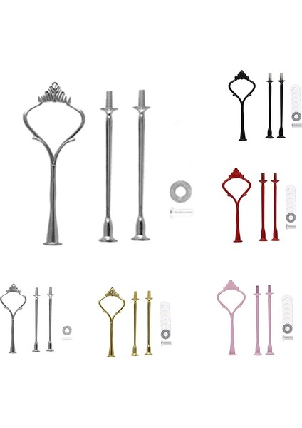 Kırmızı Stil Taşınabilir Üç Katmanlı Kek Standı Şeker Meyve Vitrin Kolu Uydurma Donanım Çubuk Plaka Standı 5 Renk (Yurt Dışından) fiyatları